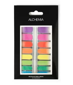 Peliculas para Unhas com 16 Unidades de Estampas Coloridas Diversas Alchemia
