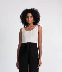 Blusa Regata em Viscose sem Estampa