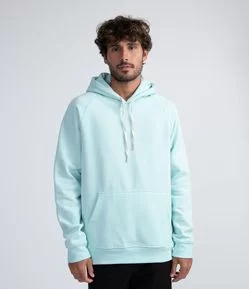 Blusão em Moletom com Capuz e Bolso Canguru