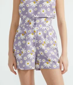 Short Estampa Floral com Bolsos