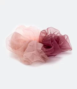 Scrunchie Grande de Tule Bicolor