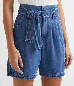 Bermuda Clochard Jeans com Cinto Faixa