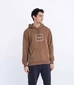 Blusão com Capuz e Estampa Canguru Ocre Dive