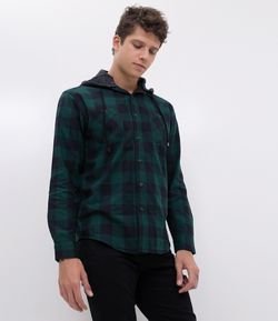 Camisa Xadrez com Capuz em Flanela