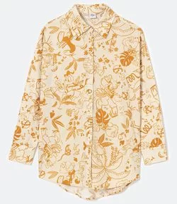 Camisa Oversized em Tricoline com Estampa Zé Carioca