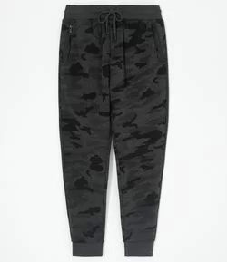 Calça Jogger em Moletom Camuflado