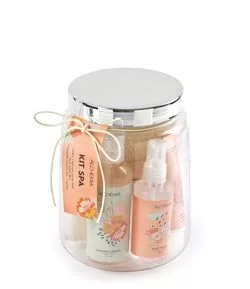 Kit SPA Pote Hidratante Corporal + Sabonete Líquido + Body Splash + Esponja Esfoliante Alchemia