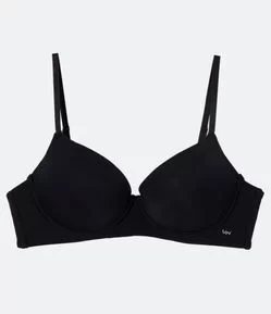 Sutiã Base Básico em Microfibra com Bojo Oco e Base Reforçada