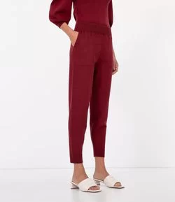 Calça Jogger em Tricô com Cós Largo e Bolsos Frontais