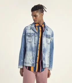 Jaqueta Jeans com Puídos