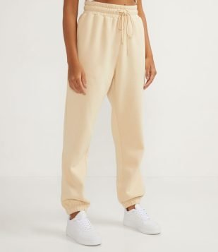  Calça Jogger em Moletom com Cós Elástico Comfy Marrom 
