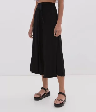 CALÇA PANTACOURT LISA COM AMARRAÇÃO PRETO