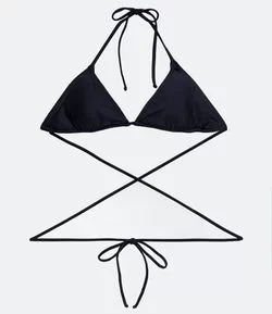 BIQUÍNI TOP CORTININHA EM POLIAMIDA COM MULTI AMARRAÇÕES SEM ESTAMPA