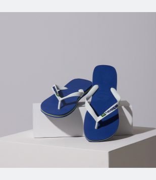 Chinelo Havaianas Tradicional com Bandeira do Brasil Azul
