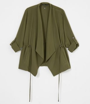  Jaqueta Lisa com Stopper e Bolsos Verde 