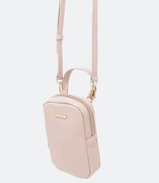  Bolsa Porta Celular Transversal com Alça de Mão Rosa 
