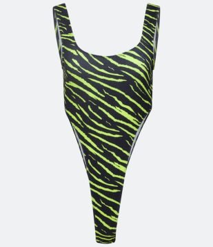  Body Super Cavado Estampa Animal Print Tigre