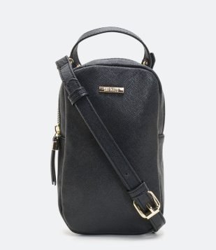  Bolsa Porta Celular Transversal com Alça de Mão Preto 