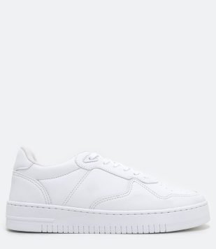 Tênis Feminino com Recortes Satinato Branco