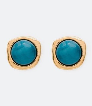  Brinco Pequeno em Resina Pintada Azul 