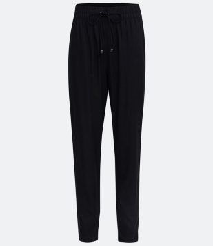  Calça Pantalona em Viscose Canelada sem Estampa Branco 