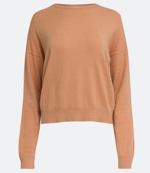  Blusão Suéter em Tricô Texturizado com Cava Deslocada Amarelo 