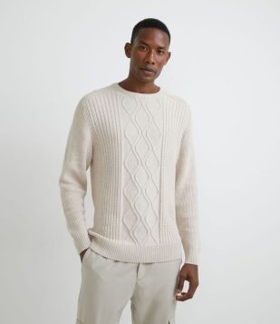  Blusão Comfort em Tricô Bege 