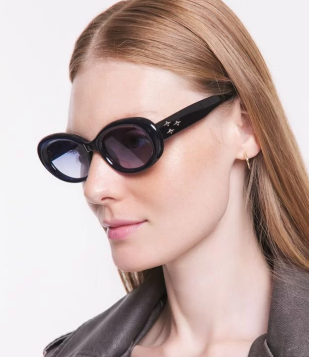 Óculos De Sol Redondo Com Hastes Dip Dye E Lente Degradê Azul