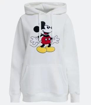 BLUSÃO MOLETOM COM BORDADO MICKEY E BOLSO CANGURU BRANCO