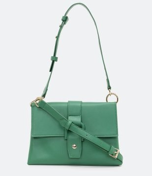 BOLSA TRANSVERSAL SEM ESTAMPA VERDE