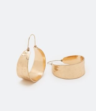  Brinco Argola Larga em Metal Dourado 