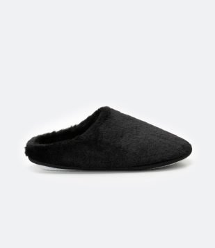 PANTUFA CHINELO COM PELINHOS PRETO