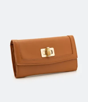 CARTEIRA GRANDE COM FECHAMENTO DE BAMBU MARROM