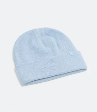 Gorro com Dobra e Etiqueta Aplicada Azul