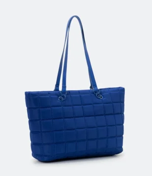 BOLSA SHOPPER COM MATALASSE E ALÇA DE OMBRO AZUL