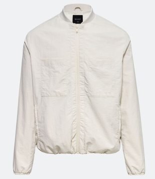  Jaqueta Bomber em Poliamida Bege 