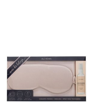 KIT DE CETIM PILLOW SPRAY MÁSCARA E FRONHA KIT