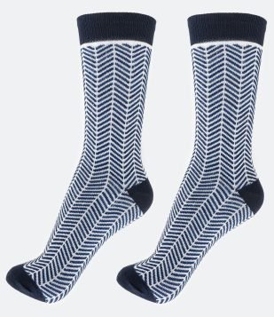 MEIA CANO LONGO EM MODAL COM ESTAMPA CHEVRON MULTICORES