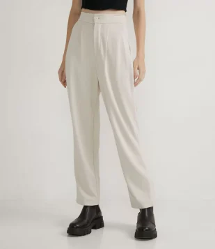 CALÇA ALFAIATARIA EM PONTO ROMA SEM ESTAMPA BEGE