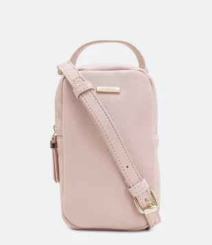 BOLSA PORTA CELULAR TRANSVERSAL COM ALÇA DE MÃO ROSA