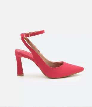 SAPATO SCARPIN SLINGBACK COM SALTO DIFERENCIADO ROSA