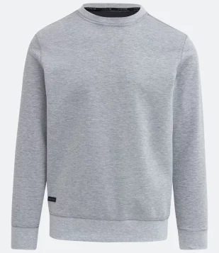 BLUSÃO ESPORTIVO COM ETIQUETA APLICADA CINZA