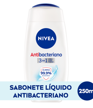 SABONETE LÍQUIDO NIVEA ANTIBACTERIANO 3 EM 1 250ML ÚNICO