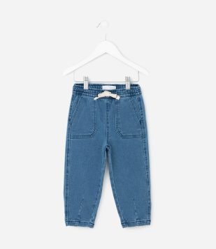 Calça Infantil em Jeans com Bolsos – Tam 1 a 6 Anos Azul Médio