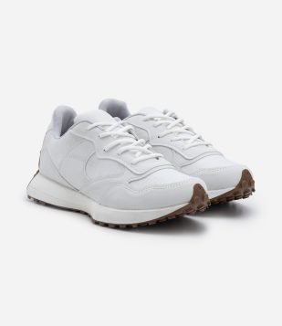 Tênis Jogging Retrô com Recortes Off White