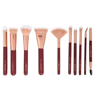 KIT COM 10 PINCEIS DE MAQUIAGEM ALCHEMIA VERMELHO