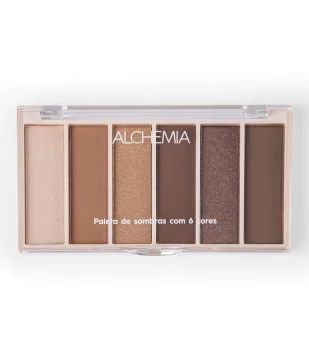 PALETA DE SOMBRAS COM 6 CORES NEUTRAS ALCHEMIA BEGE