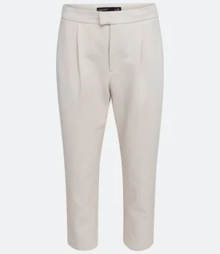 CALÇA SLIM EM ALGODÃO COM BOLSO EMBUTIDO BEGE