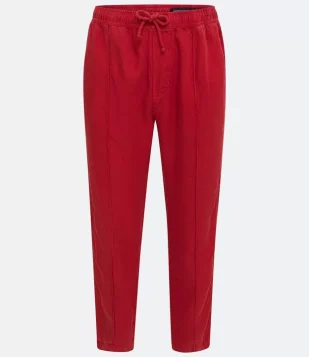 CALÇA EM LIOCEL COM CORDÃO NA CINTURA VERMELHO
