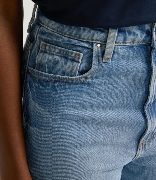 CALÇA RETA JEANS AZUL